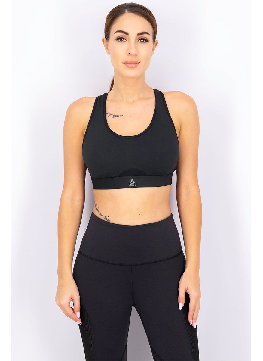 Reebok Women Sportswear Fit Padded Training Bra, Black  - Image 1