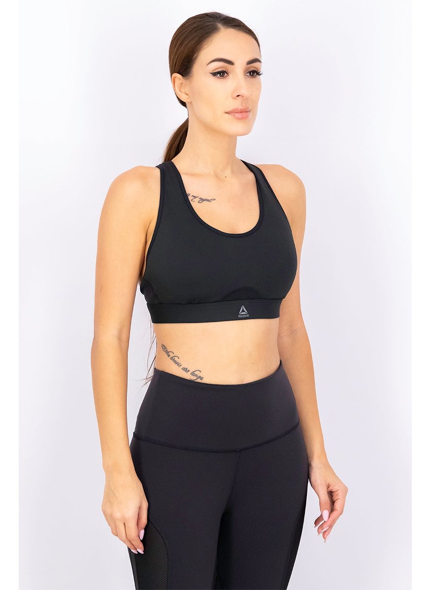Reebok Women Sportswear Fit Padded Training Bra, Black  - Image 3