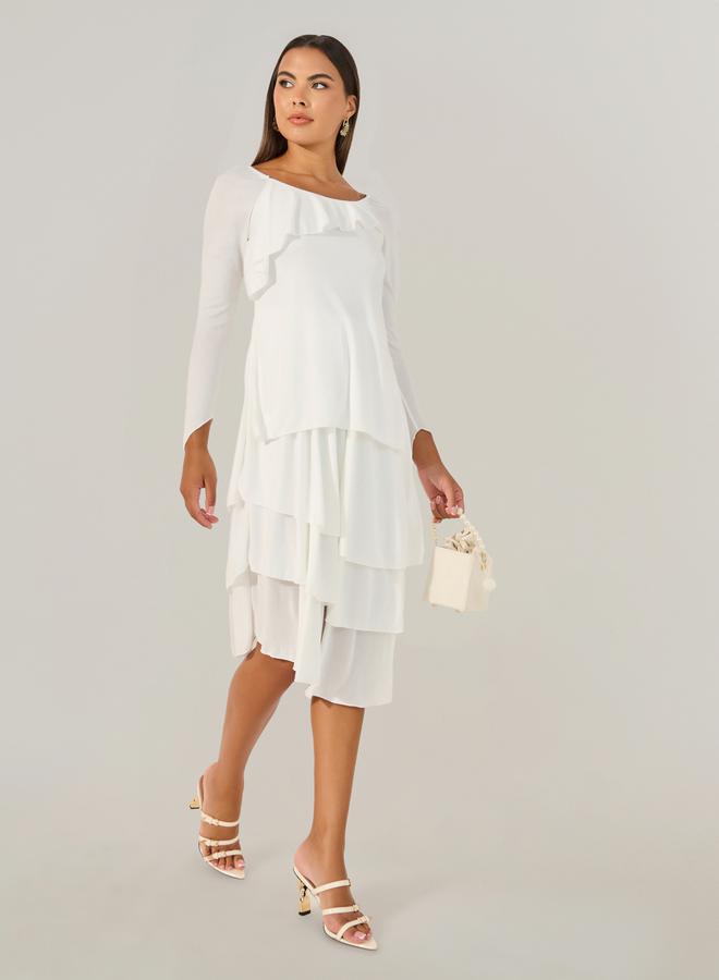 Styli Tiered Chiffon Dress - Image 1