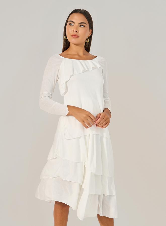 Styli Tiered Chiffon Dress - Image 3