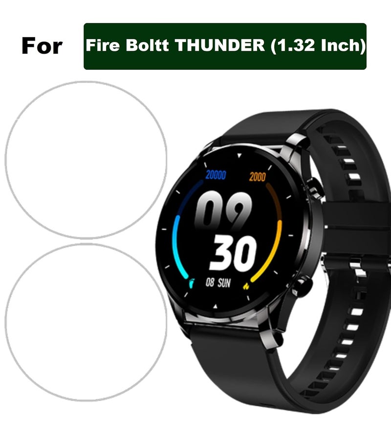 HELLOSCREEN Hydrogel Screen Protector For FIRE BOLTT THUNDER SMARTWATCH (1.32") - Anti-Scratch, Bubble-free, Edge To Edge TPU Film Screen Guard for FIRE BOLTT THUNDER (Pack of 2) - Image 2