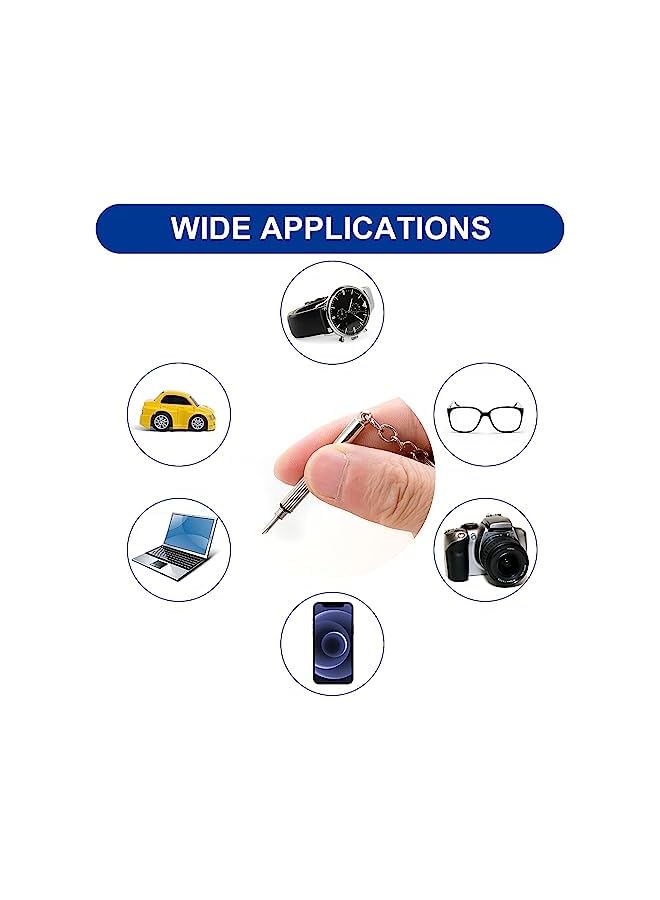 promass 5Pcs Mini Glasses Screwdriver, 3 in 1 Multifunction Eyeglass Screwdriver Repairing Kit, Tiny Screwdriver for Glasses Tightening Repair Screwdriver with Keychain - Image 3