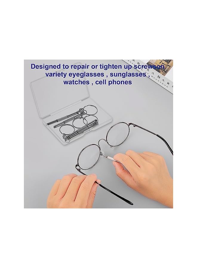 promass 5Pcs Mini Glasses Screwdriver, 3 in 1 Multifunction Eyeglass Screwdriver Repairing Kit, Tiny Screwdriver for Glasses Tightening Repair Screwdriver with Keychain - Image 5