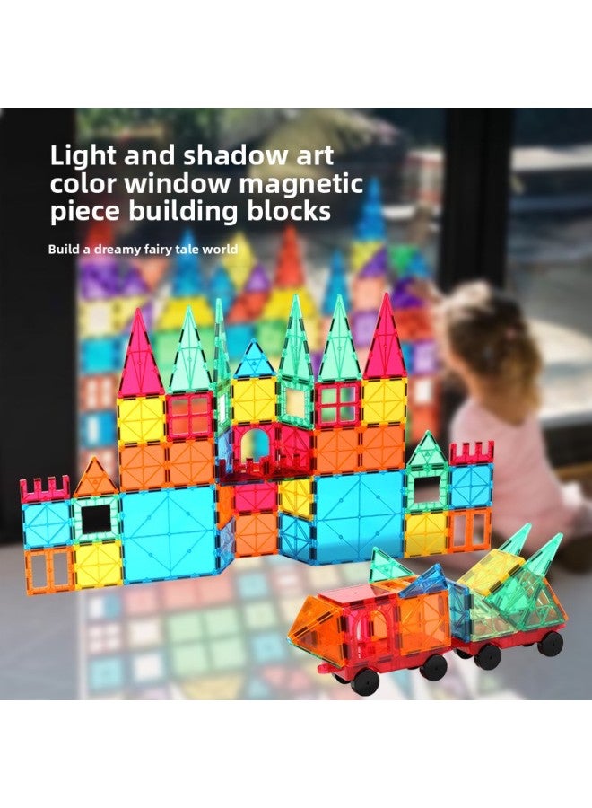Special Color Window Magnetic Piece Building Block Set Changeable Mosaic Large Magnetic Early Education Toys A Generation Of Hair-Specifications:Triangle 10 Supplementary Pieces  - Image 1