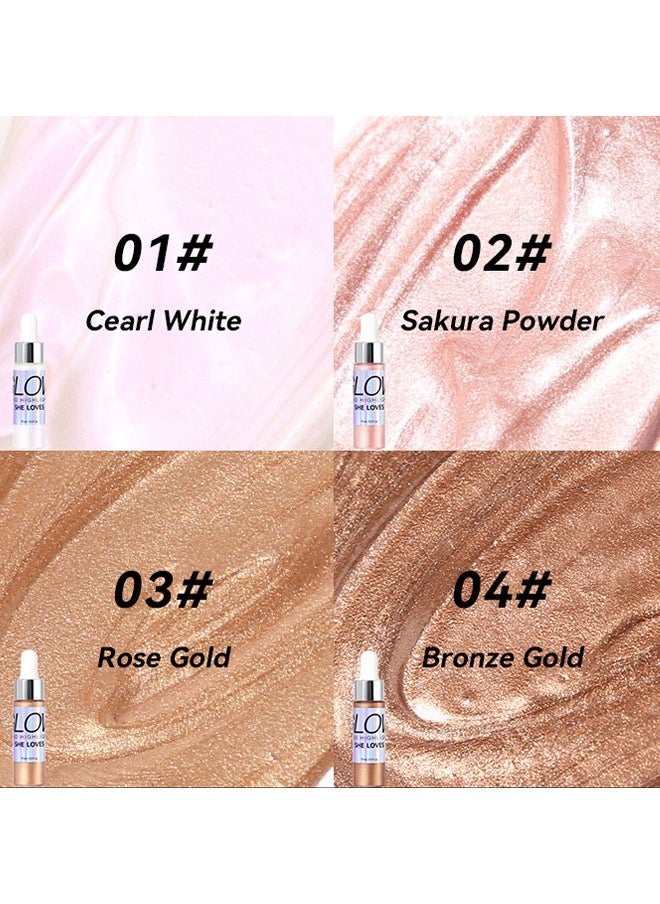 Sheloves Crystal Liquid Highlighter Makeup-Face Highlighter Bronzer Makeup Stick, Natural Glossy Finish, Lightweight Blendable Silky Smooth Cream Face Illuminator, Perfectly Blends Into Foundation (03 Rose Gol  - Image 5
