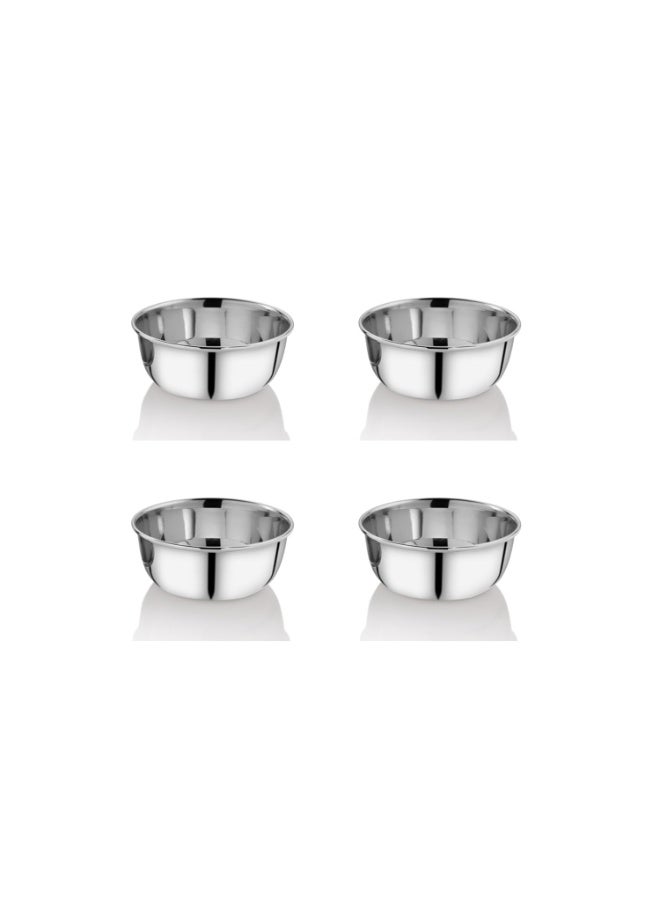 EMBASSY Vinod Vati/Serving Bowl, Size 11, 1400 ml, 19.7 cms (Pack of 4, Stainless Steel) - Image 1