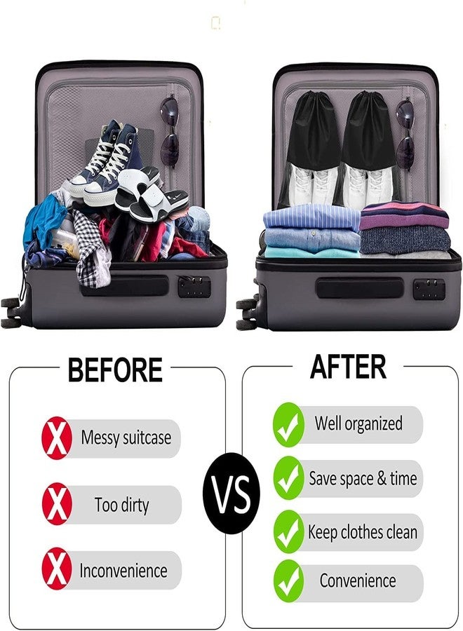 HENIJ� Transparent Window Portable Travel Shoe Bag, Drawstring dustproof, Convenient Storage, 2 Size, 3 Colors, Suitable for Daily Home Storage and Travel Use Shoes Bags, Pack of 5, (27x36cm), Grey - Image 4