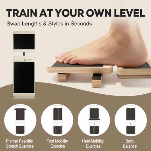 ElaraFit Single Leg Balance Board Wooden Foot Strengthener Trainer for Sprained Ankle and Achilles Tendon, Stability Training Plantar Fasciitis Relief, Stronger Ankles & Better Balance in 10 Minutes Daily - Image 4