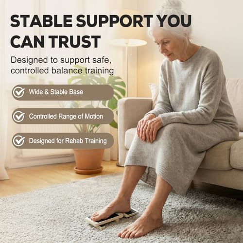 ElaraFit Single Leg Balance Board Wooden Foot Strengthener Trainer for Sprained Ankle and Achilles Tendon, Stability Training Plantar Fasciitis Relief, Stronger Ankles & Better Balance in 10 Minutes Daily - Image 5