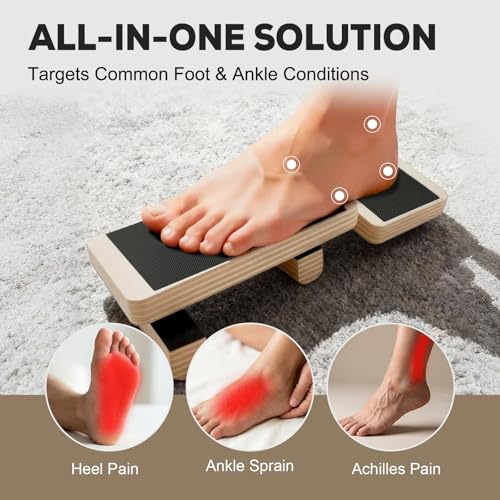 ElaraFit Single Leg Balance Board Wooden Foot Strengthener Trainer for Sprained Ankle and Achilles Tendon, Stability Training Plantar Fasciitis Relief, Stronger Ankles & Better Balance in 10 Minutes Daily - Image 3