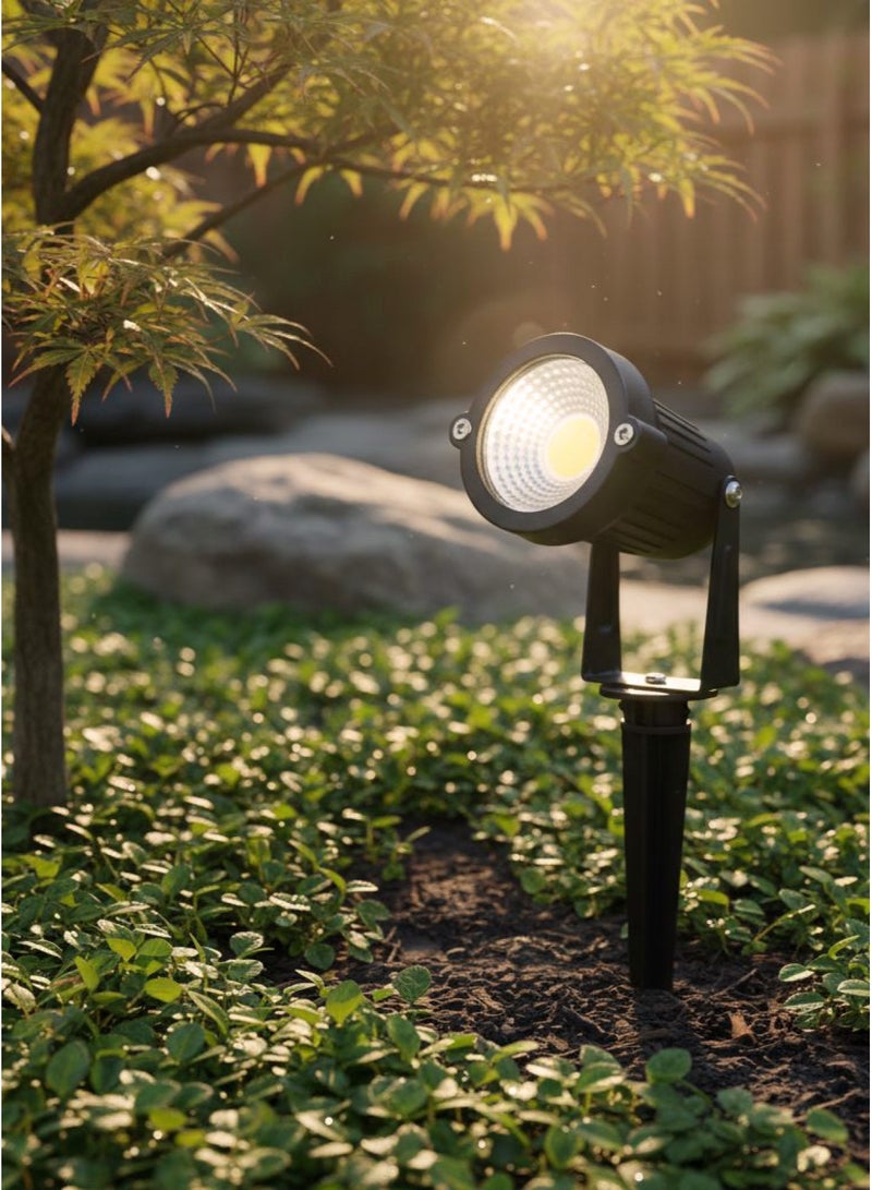 RMAX Outdoor LED Ground Spotlight Waterproof with COB Technology for Garden Tree and Landscape Lighting with Adjustable Ground Stake – Black - Image 4