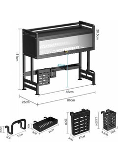 85CM Heavy Duty Over The Sink Dish Drying Stand 3 Tier Large Dish Rack Over The Counter Dish Drying Rack for Kitchen Sink Shelf with Door Dish Organizer with Dust-Proof Cabinet (BLACK) - pzsku/Z32279BE4CC518116AF97Z/45/_/1732621130/4703b0e9-7f87-4f90-9c3a-b98d3e0db9bf