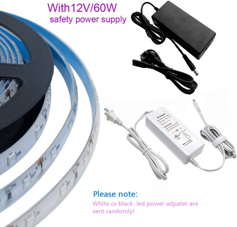LightingWill Super Bright 60W LED UV Black Light Strip, Waterproof Blacklights 5M/16.4ft 3528SMD 300LED Ultraviolet Light for Party Night Fishing with 12V 5A Power Supply - Image 3