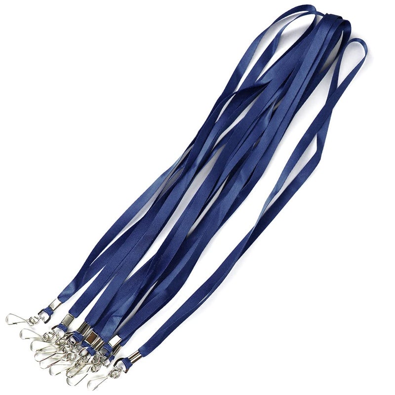 Bird Fiy Bulk Lanyards for Id Badges Nylon Neck Flat Lanyard for ID Name Badge Holder/Name Tag (Navy Blue, 50Pcs) - Image 4