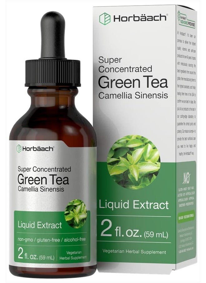 Horbäach Green Tea Extract | 2 fl oz | Super Concentrated Liquid Supplement | Alcohol Free, Vegetarian, Non-GMO, Gluten Free | by Horbaach  - Image 1