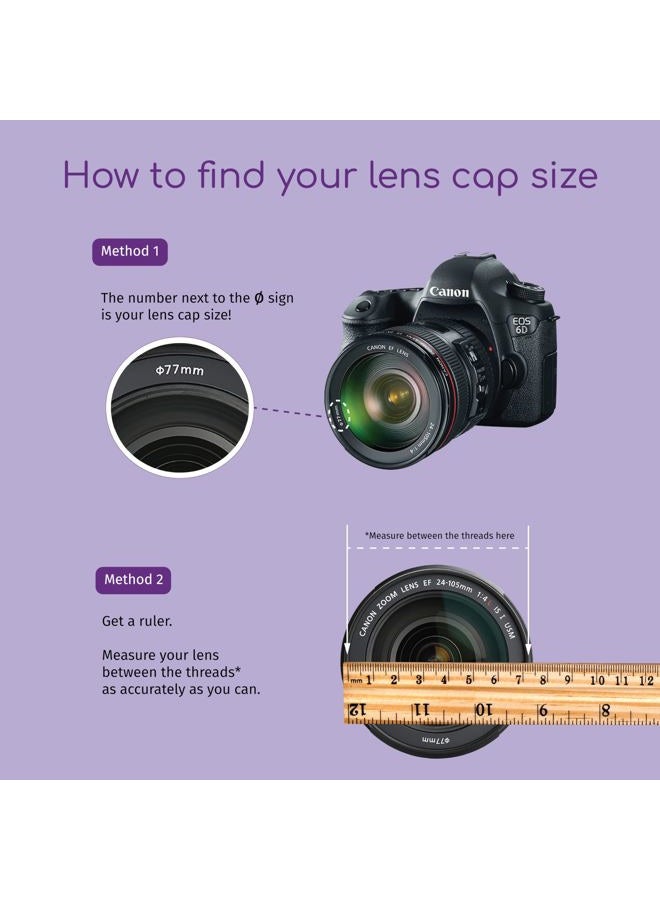 CamDesign Sides Pinch Snap-On Front Lens Cap/Cover Compatible with Canon, Nikon, Sony, Fujifilm Pentax All DSLR Lenses (58 MM) - Image 2
