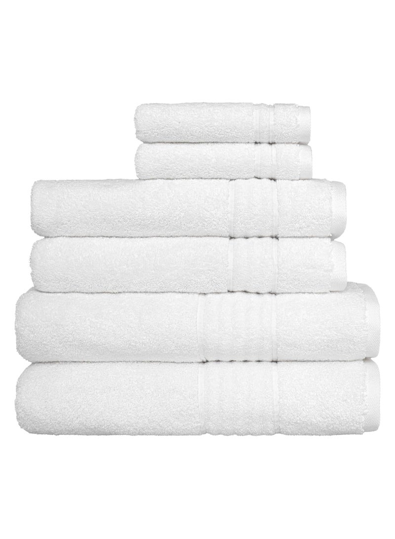 LuksYol Luxury Towel Set - 100% Pure Turkish Cotton - 600 GSM Premium Absorbent & Fluffy Towels - Ultra Soft & Gentle on Skin - Set of 6 (2 Bath 140x70cm, 2 Hand 50x90cm, 2 Wash 50x30cm) - Hotel & Spa Quality Towels - Oeko-Tex Certified (Made in Green & Standard 100) - Highly Absorbent & Quick Drying - Elegant Modern Design - Ideal for Daily Use, Gifting, or Guest Towels - Long-Lasting Durability with Soft Touch - White - Premium Weaving for Luxurious Texture - Fade-Resistant & Machine Washable - Perfect for Bathroom, Gym, Spa & Travel - High-End Cotton Towels by LuksYol - Designed for Comfort & Style with a Premium Feel That Lasts Wash After Wash - Image 1
