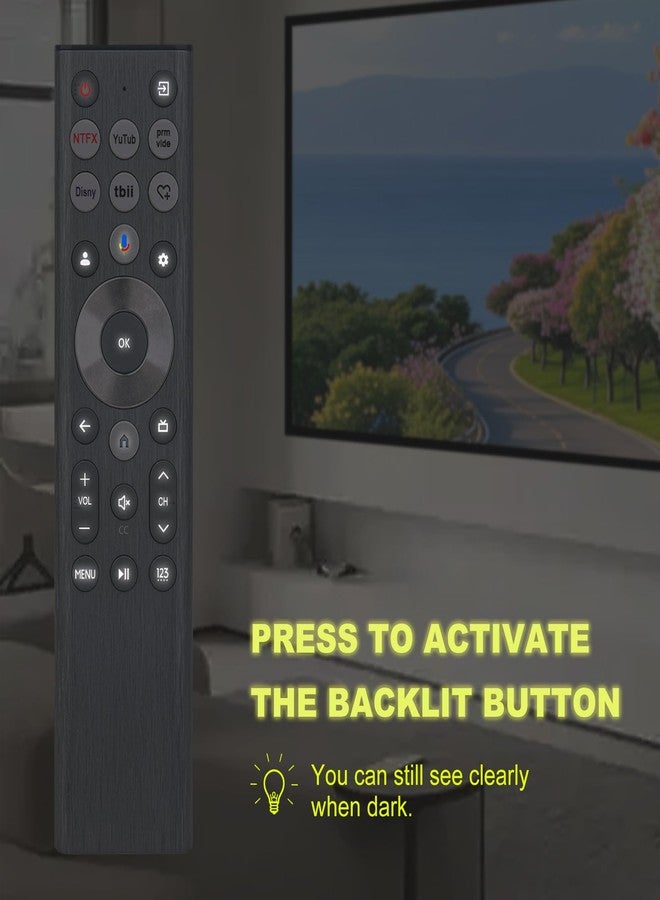 Vinabty ERF6A80 Replace Voice Remote Control with Backlit fit for Hisense U6 U7 U8 Series Mini-LED ULED 4K UHD Google Smart TV 55U8N 65U8N 75U8N 85U8N 100U8N 55U7N 65U7N 75U7N 55U6N 65U6N 75U6N 85U6N - Image 2