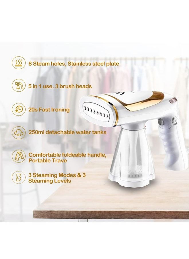 Generic Steamer for Clothes 1600W High-Power Handheld Steam Portable Foldable Travel Garment Steamer Three Speeds Adjustment Garment Steamers with Detachable 250ml Water Tank Fast Heat Up in 20s  - Image 2