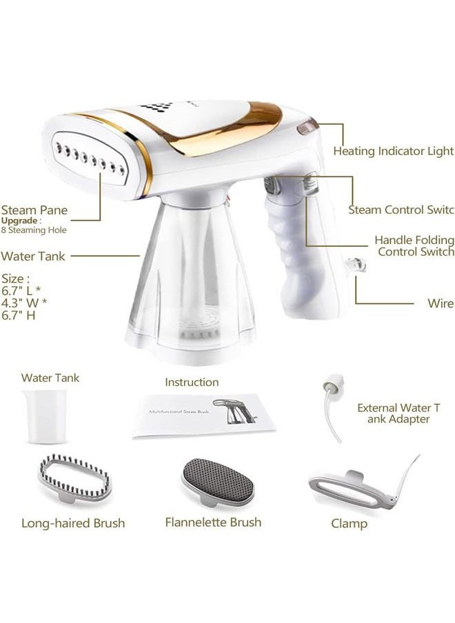 Generic - Steamer for Clothes 1600W High-Power Handheld Steam Portable Foldable Travel Garment Steamer Three Speeds Adjustment Garment Steamers with Detachable 250ml Water Tank Fast Heat Up in 20s - Image 1