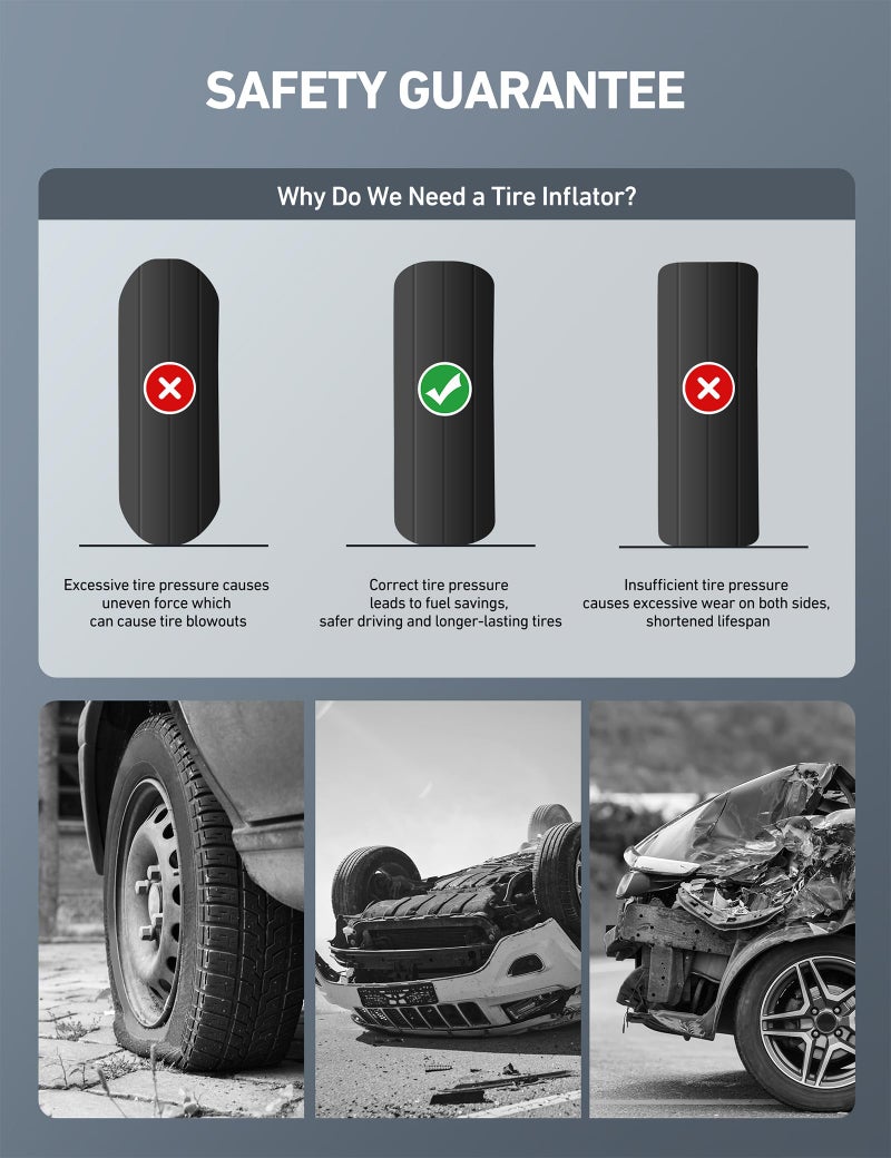 AstroAI Digital Tire Pressure Gauge with Inflator(3-250 PSI 0.1 for Display Resolution), Heavy Duty Air Chuck and Compressor Accessories with Rubber Hose and Quick Connect Coupler, Blue - Image 5