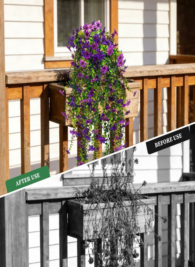 Finphoon Artificial Fake Flowers Plants for Outdoor, 2PCS UV Resistant Silk Flower Hanging Plants for Planter Outdoor Flower Pots Front Door Porch, Wedding Wall Spring Summer Home Decoration - Image 4