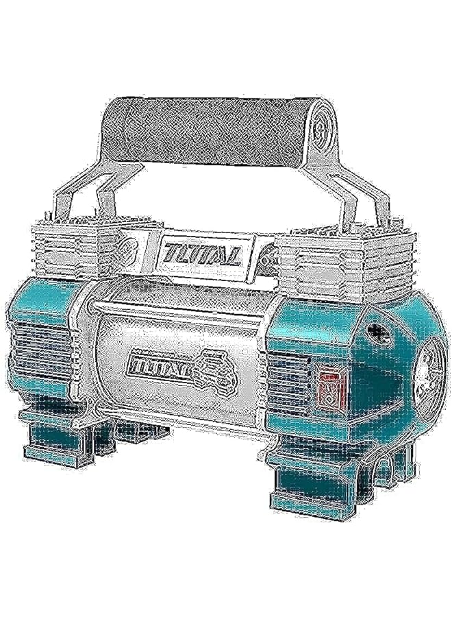 TOTAL Portable Air Compressor Ttac2506, 12V, 120 Psi, 45L/Min, With Work Light And Accessories - Image 1