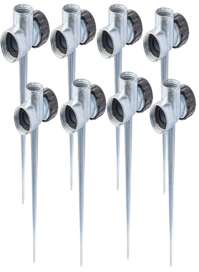 Hourleey 8 Pack 1/2 inch Zinc Alloy Lawn Sprinkler Spike Base, Water Flow Thru Sprinkler for Yard, Lawn, Garden and Grass Irrigation - Image 1