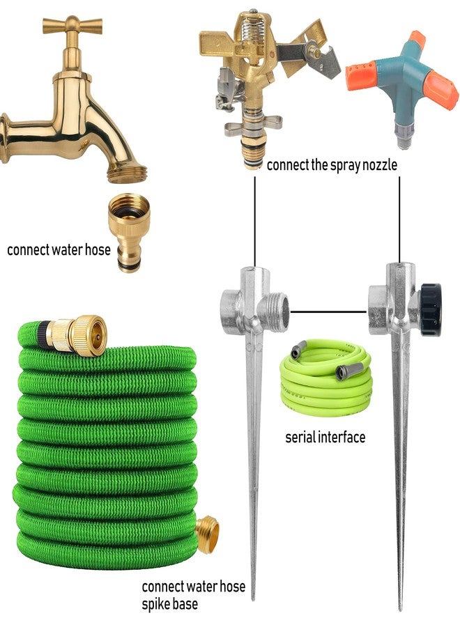 Hourleey 8 Pack 1/2 inch Zinc Alloy Lawn Sprinkler Spike Base, Water Flow Thru Sprinkler for Yard, Lawn, Garden and Grass Irrigation - Image 5