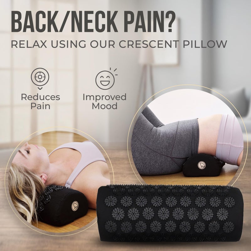 Dakini Acupressure Mat and Pillow Set with Extra Mini Accupressure Massage Pad - Acupuncture Mat Full Body - Accupoint Pad with Pressure Point for Back Pain (Black) - Image 4