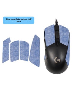 Anti-slip Mouse Sticker Logitech G403 G603 G703 Special Sweat-absorbent Sticker Hero CF/LOL Sticker Protective Film-Color: 1 Piece Of Blue Snowflake Pattern
