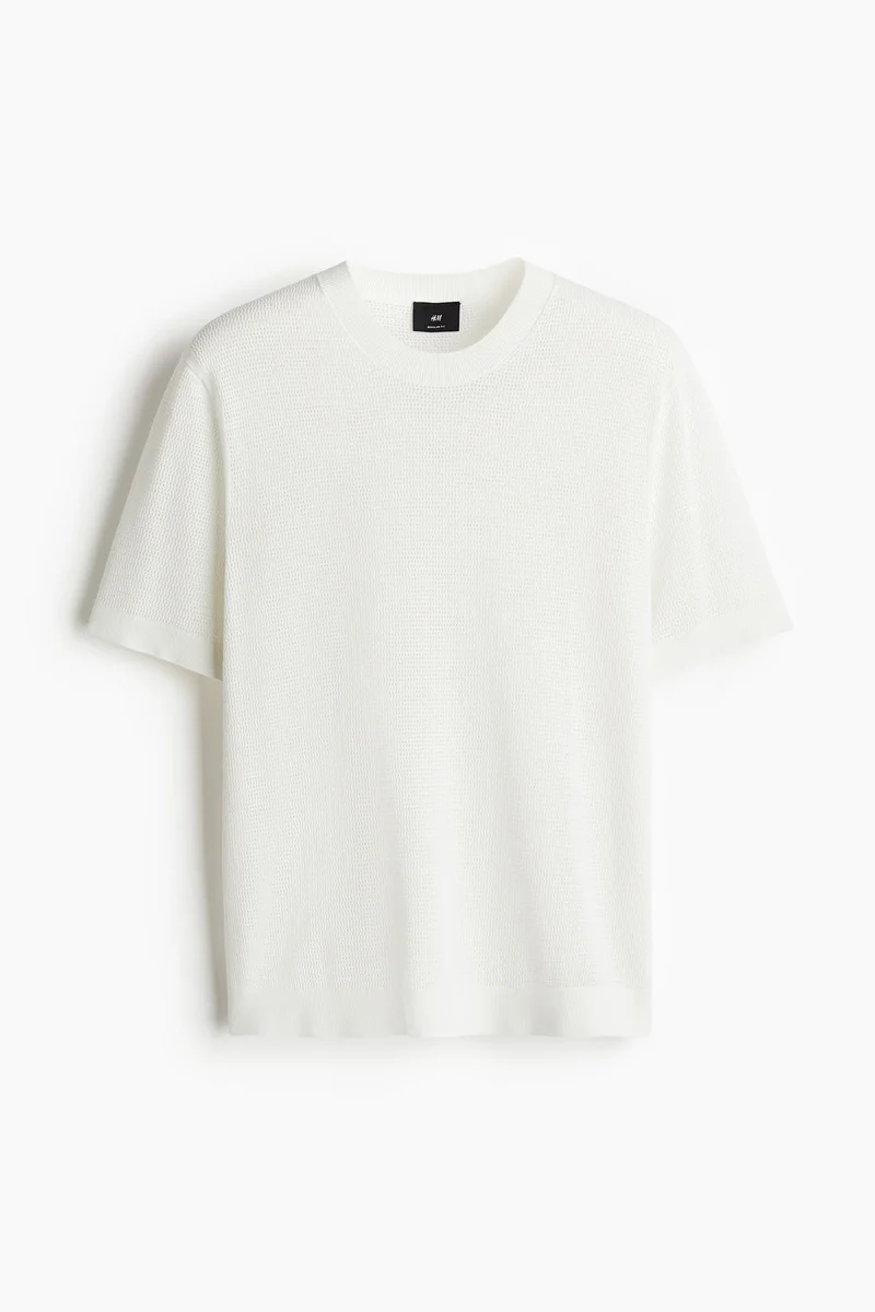 H&M Regular Fit Hole-knit T-shirt