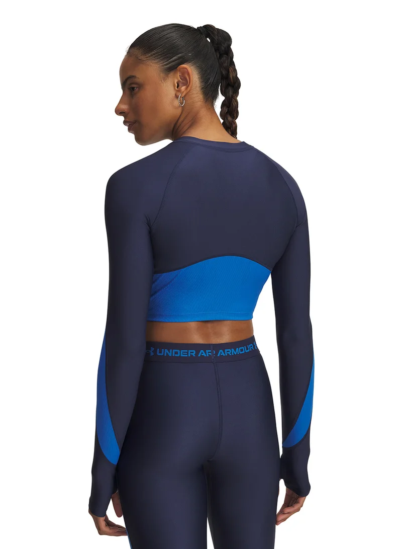 UNDER ARMOUR 1/4 HeatGear Ribbed Zip T-Shirt