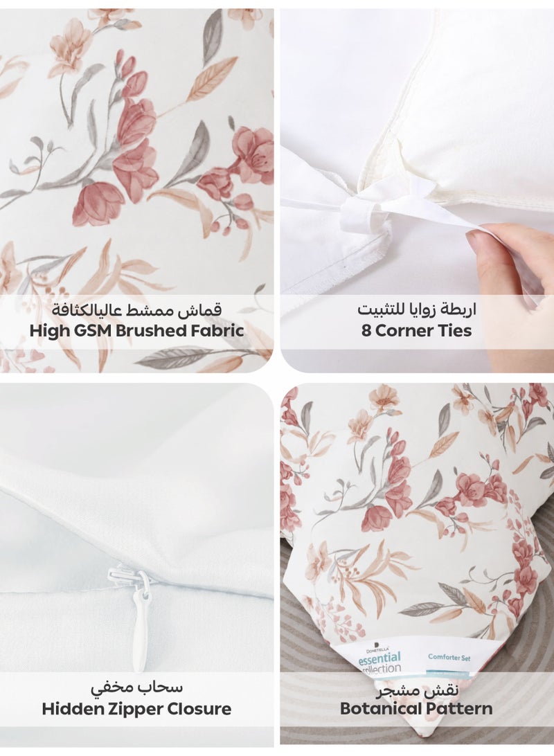 دوناتيلا طقم لحاف مطبوع، مقاس كينج  سم - طقم مفروشات  قطع، نسيج مايكروفايبر - غطاء لحاف واحد، ملاية مثبتة واحدة،  غطاء وسادة،  كيس وسادة - Image 5