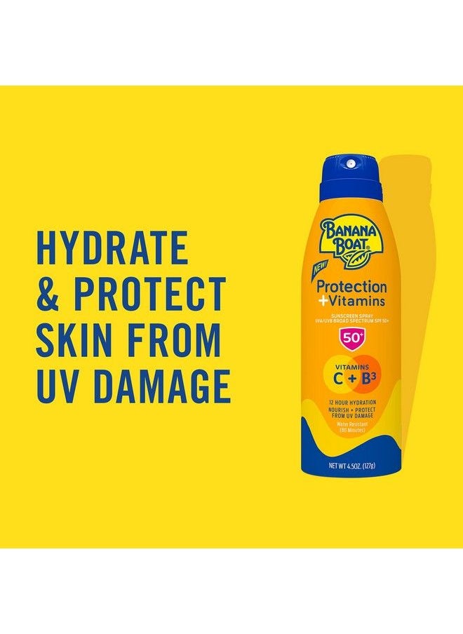 BANANA BOAT Banana Boat Protection + Vitamins Sunscreen Spray Spf 50 | Moisturizing Sunscreen With Vitamin C & Niacinamide | Banana Boat Spray Sunscreen Vitamin B3 & Vitamin C Sunscreen 4.5 Oz.  - Image 4