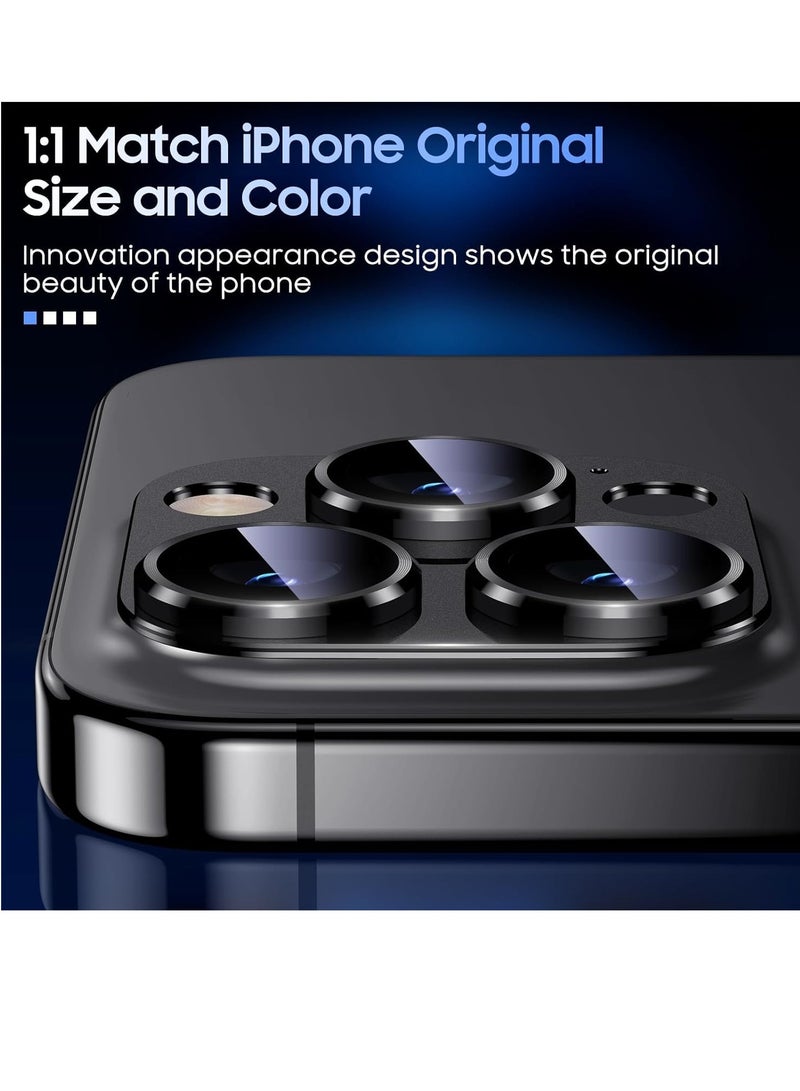 ELTRAZONE Camera Lens Protector for iPhone 15 Pro 6.1in iPhone 15 Pro Max 6.7in,9H tempered glass Integrated full coverage Camera Cover for iPhone 15 Pro iPhone 15 Pro Max[Black Titanium] - Image 4