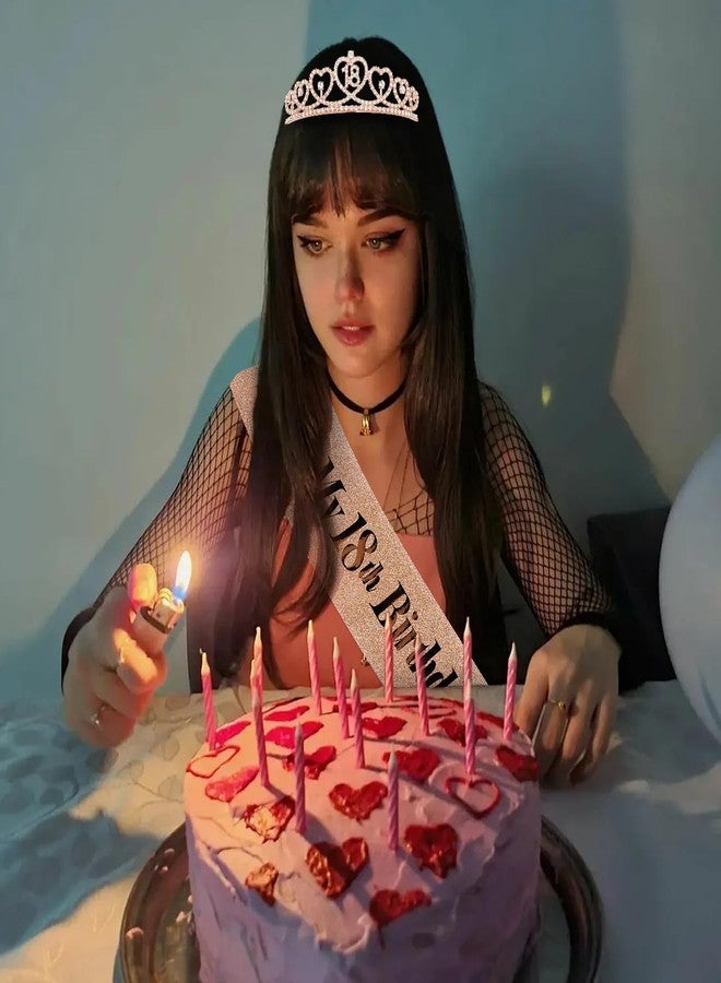 أماريفير تاج ووشاح عيد الميلاد الثامن عشر من أماريفير للفتيات، زينة عيد الميلاد الثامن عشر، تاج ذهبي وردي، ووشاح "عيد ميلادي الثامن عشر"، هدايا حفلات عيد الميلاد الثامن عشر، لوازم الحفلات - Image 4