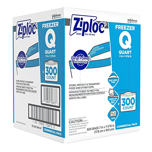 Ziploc 696187 Double Zipper Freezer Bags, 1Qt, 2.7Mil, 7 X 7 3/4, Clear W/Label, 300/Carton - Image 4