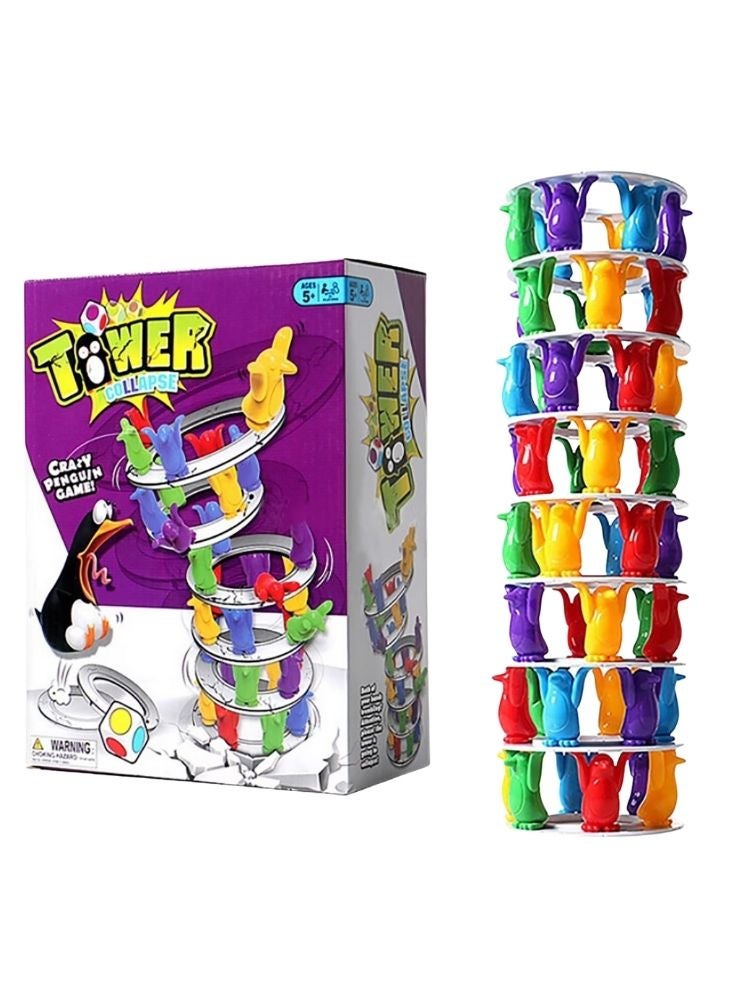 Premium Tower Collapse Penguin Game – Colorful Stacking Balance Game for Kids & Family, Fun Skill-Building Party Toy - Image 1