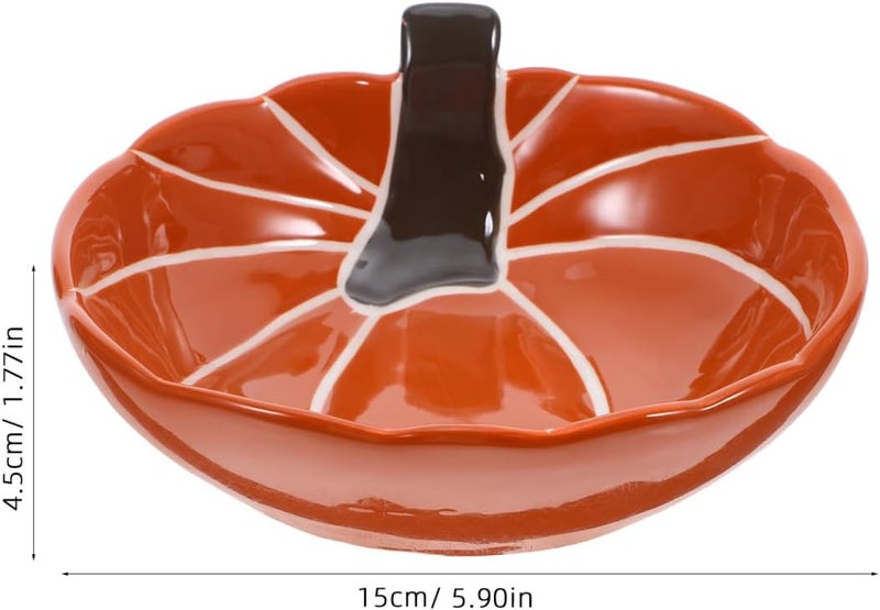 Cabilock Hand-Painted Ceramic Pumpkin Bowl, Halloween Serving Dish, Fall-themed Serving Dish Tableware for Breakfast Salads Candy Desserts - Image 4