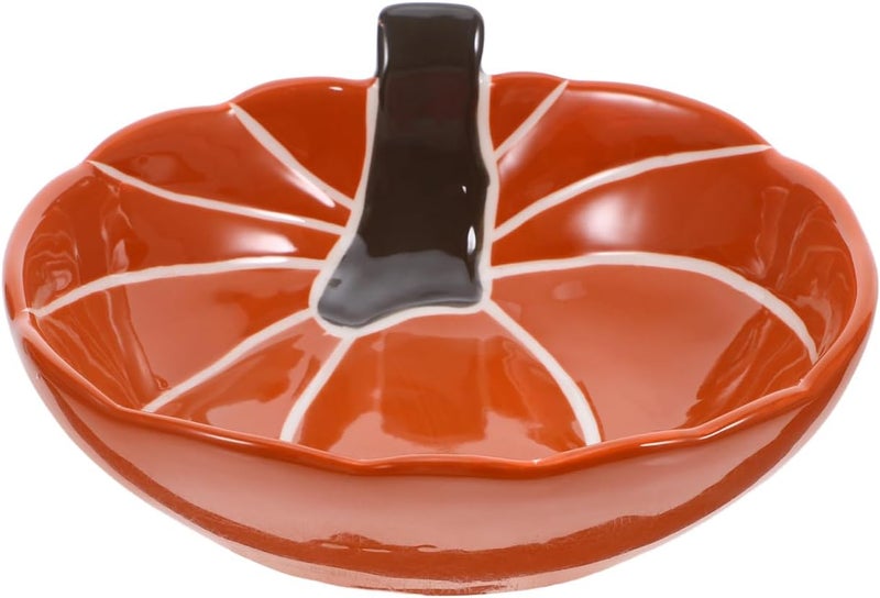 Cabilock Hand-Painted Ceramic Pumpkin Bowl, Halloween Serving Dish, Fall-themed Serving Dish Tableware for Breakfast Salads Candy Desserts - Image 1