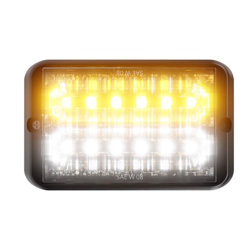 Abrams SAE Class1 Bold 12 AmberWhite 36W  12 LED Snow Plow Truck Vehicle LED Grille Light Head Surface Mount Strobe Warning Light