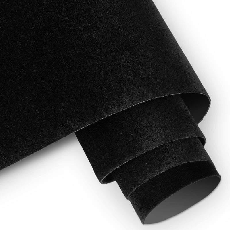Decotalk Black Felt Fabric Self Adhesive Felt Sheets for Crafts 177x120 Velvet Fabric Sheets Peel and Stick Flocking Sticker for Crafts Black Velvet Drawer Liner Fabrics Sheet with Sticky Backing