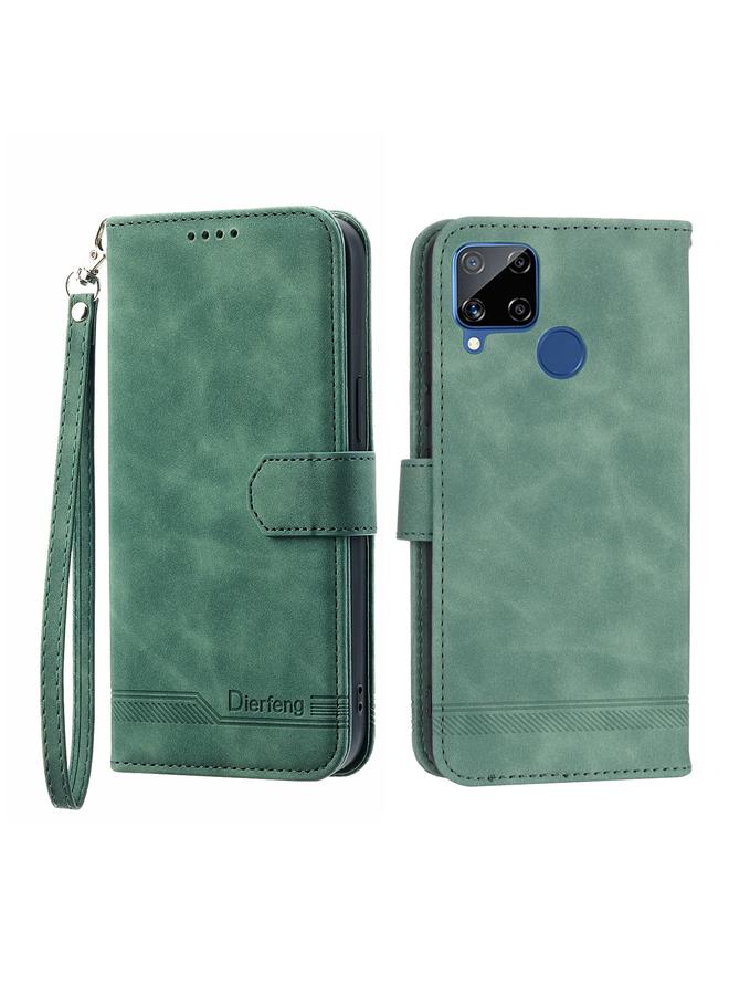 اس-توب جراب لهاتف Realme C12 / C15 / C25 جراب هاتف Dierfeng Dream Line TPU + PU من الجلد - Image 1