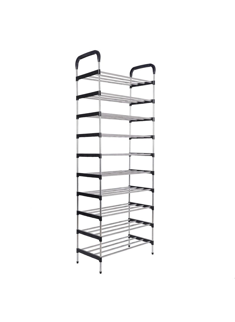 Three Secondz Three Secondz Steel Long Split to 2 Book Shelves for Study Room Office Racks and Shelves of Steel Rack Plastic Shoe Racks for Home Iron Shoe Racks Metal 10 Shelves Black  - Image 4