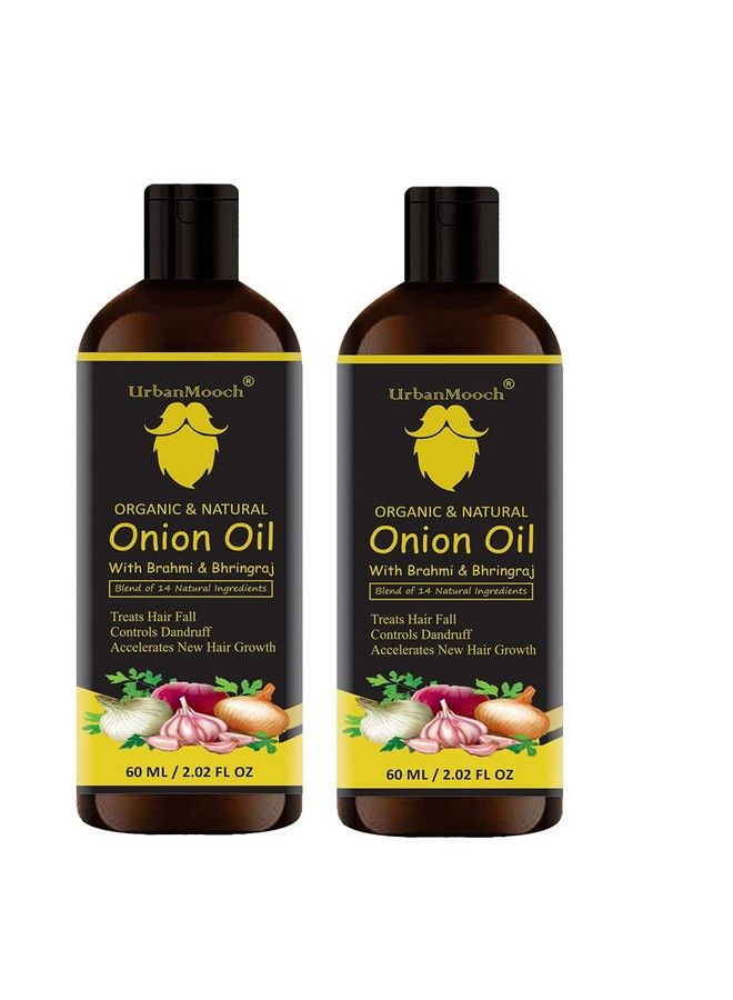 UrbanMooch Organic & Natural Red Onion Herbal Hair Oil With Red Onion Extract 120Ml Combo Pack(Each 60Ml) - Image 2