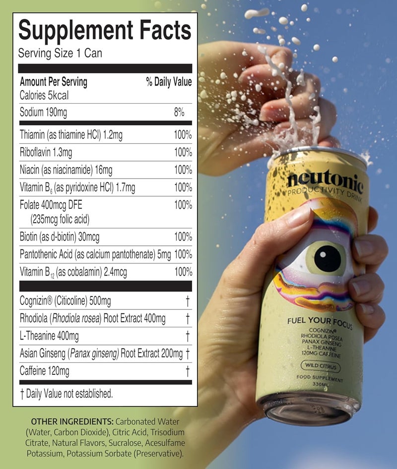 Neutonic Nootropic Productivity Energy Drink - Wild Citrus - Image 2
