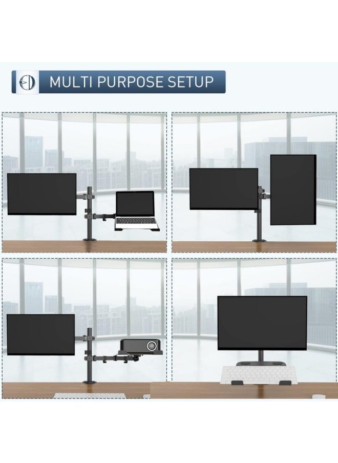 KYD - Laptop Monitor Mount Stand Height Adjustable Desk Mount Monitor Arm with Laptop Tray Dual Monitor Desk Holder, Computer Stands - Image 1