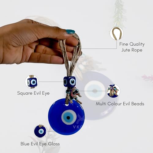 VKORA Handmade Turkish Evil Eye Hanging with Beads for Decoration of Home Shop Office Garden (MBJU6) - Image 4