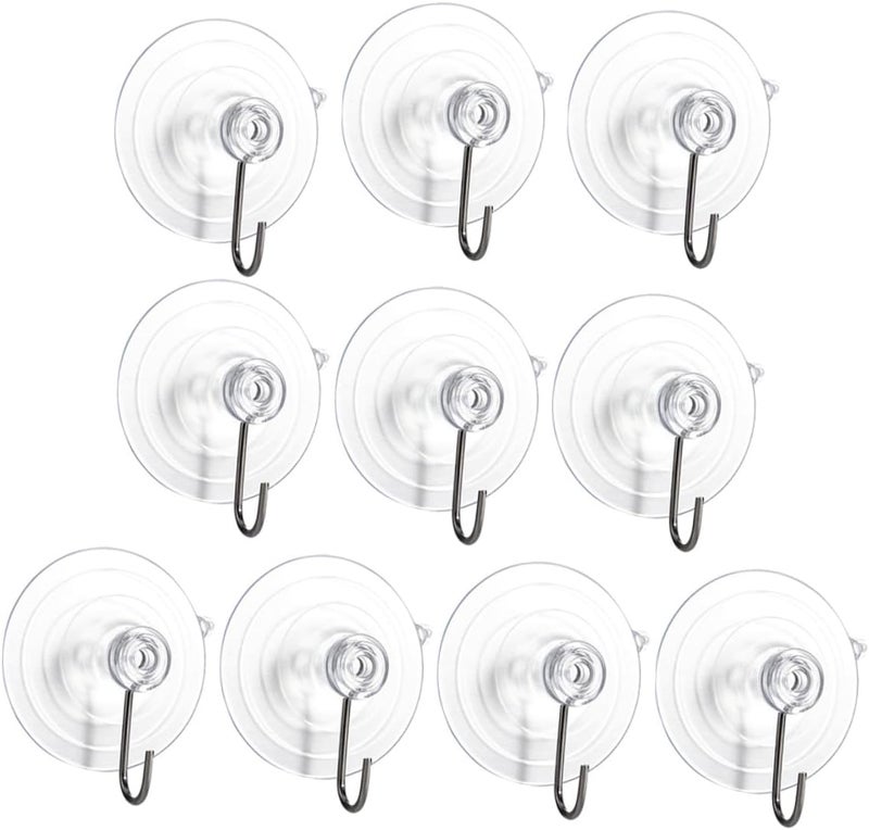 Toyvian 10pcs PVC Multipurpose Suction Cup Hooks Convenient Wall Hangers Home Storage Utility Hooks for Bathroom Kitchen Outdoor Organization - Image 1